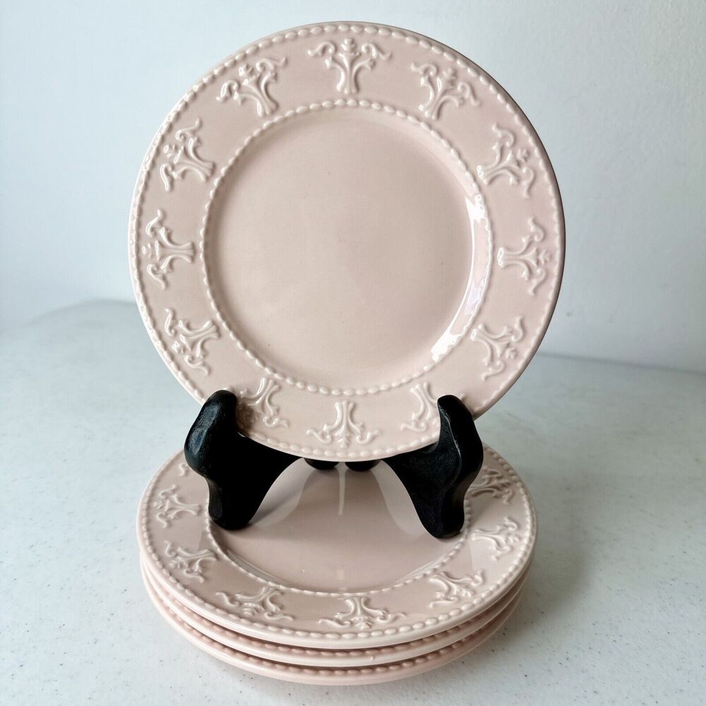 Set Of 4 JCPenney‎ Home Collection 6 1/8” Appetizer Bread & Butter Plates Pink